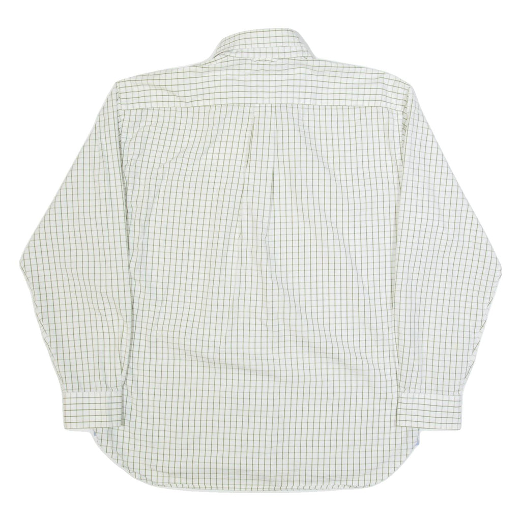 TOMMY HILFIGER Mens Shirt Cream Check Long Sleeve L