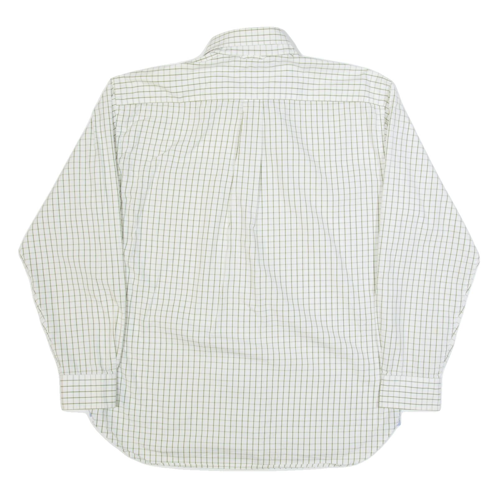 TOMMY HILFIGER Mens Shirt Cream Check Long Sleeve L