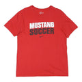 NIKE Mens Red Mustang Soccer Graphic T-Shirt L Short Sleeve Crew Neck