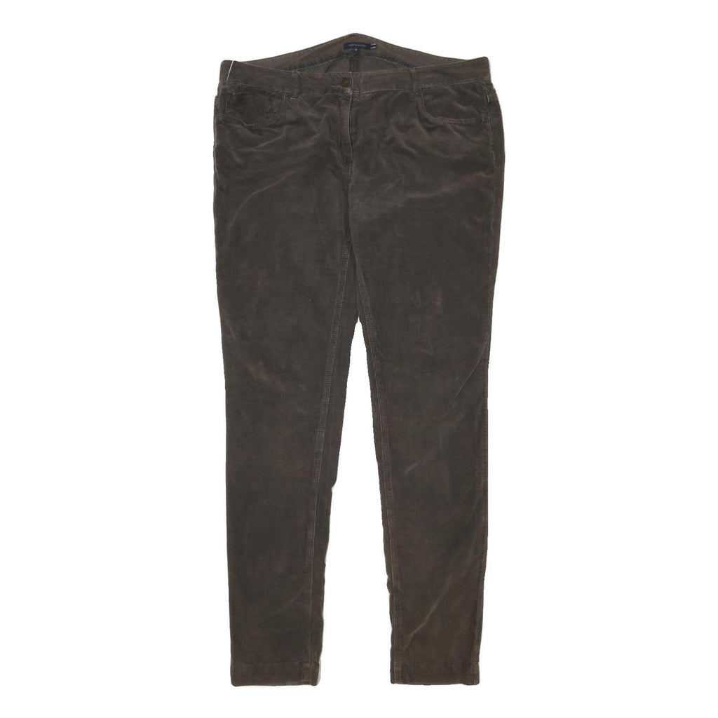 TOMMY HILFIGER Womens Cotton Blend Brown Slim Skinny Trousers W36 L33 Casual