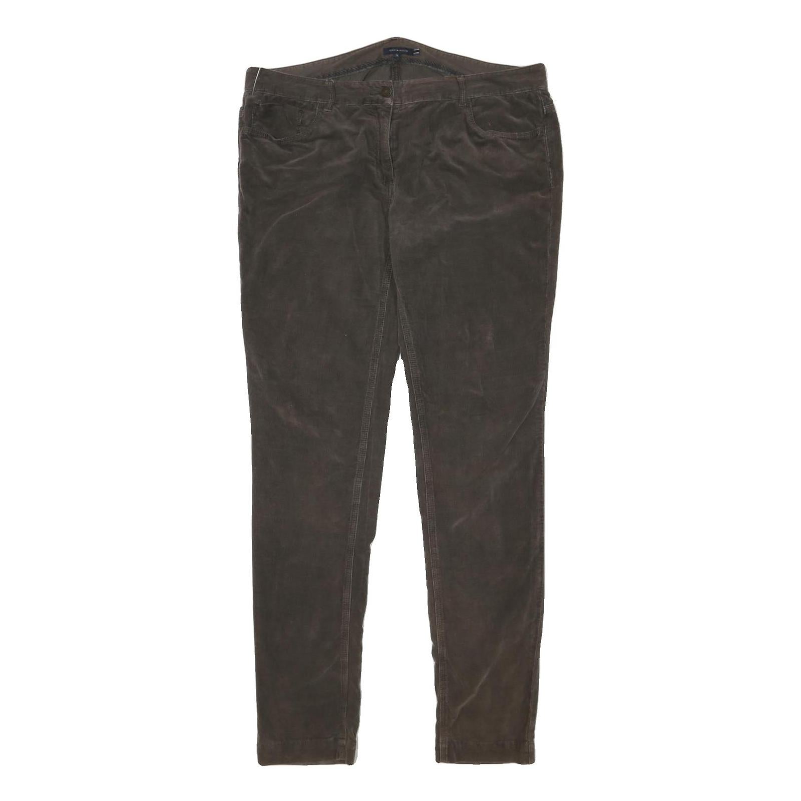 TOMMY HILFIGER Womens Cotton Blend Brown Slim Skinny Trousers W36 L33 Casual