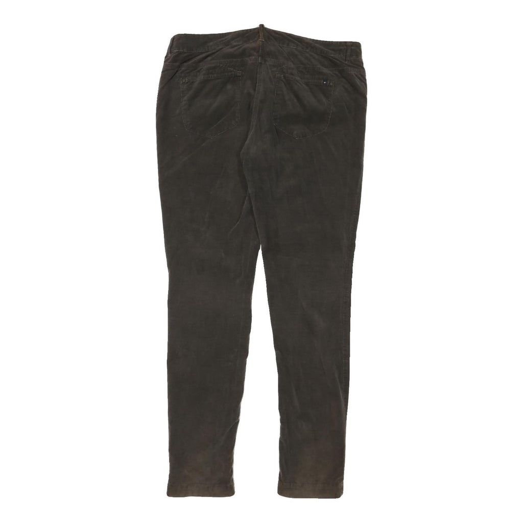 TOMMY HILFIGER Womens Cotton Blend Brown Slim Skinny Trousers W36 L33 Casual