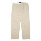 DOCKERS Mens Cotton Blend Beige Relaxed Straight Trousers W37 L32 Casual Wear