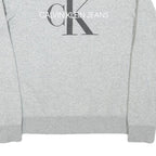 CALVIN KLEIN JEANS Womens Grey Cotton Blend Crew Neck M Logo Sweatshirt