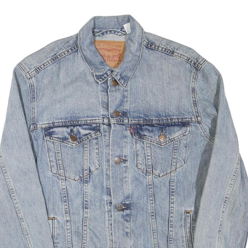 LEVI'S Mens Blue Cotton Blend Denim Jacket M Button Closure Classic Fit Casual