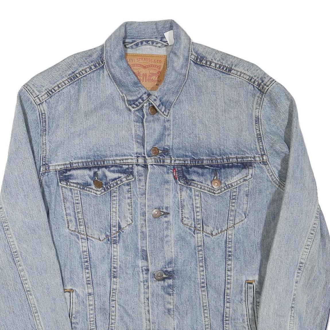 LEVI'S Mens Blue Cotton Blend Denim Jacket M Button Closure Classic Fit Casual