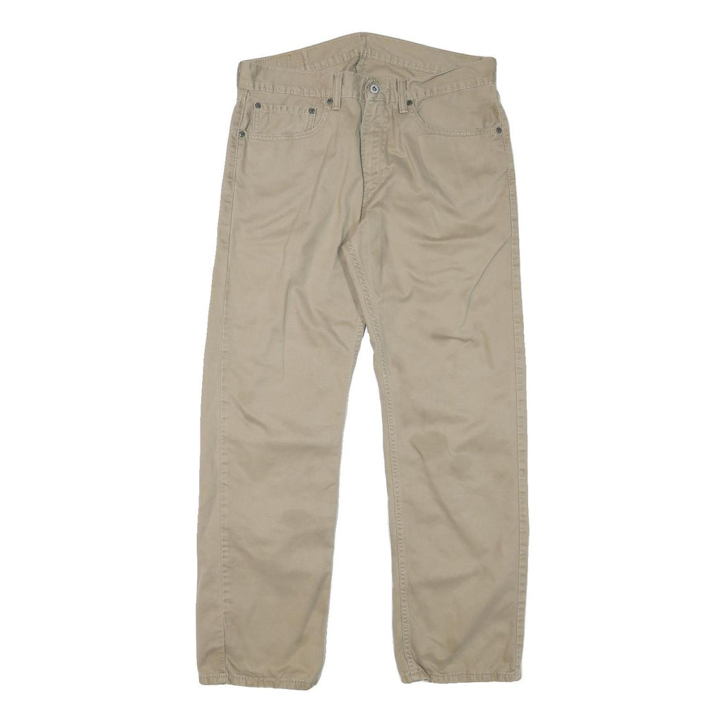 LEVI'S Mens Regular Beige Cotton Blend Zip Trousers W33 L29 Casual Classic Fit