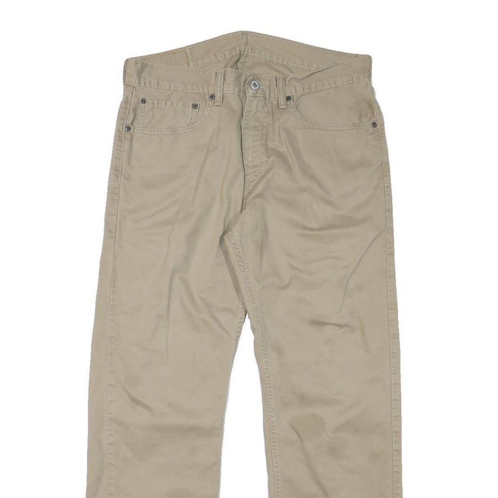 LEVI'S Mens Regular Beige Cotton Blend Zip Trousers W33 L29 Casual Classic Fit