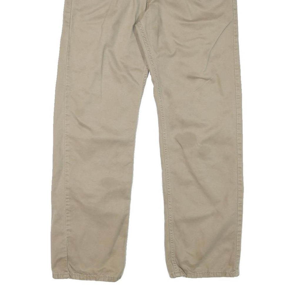 LEVI'S Mens Regular Beige Cotton Blend Zip Trousers W33 L29 Casual Classic Fit