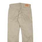 LEVI'S Mens Regular Beige Cotton Blend Zip Trousers W33 L29 Casual Classic Fit