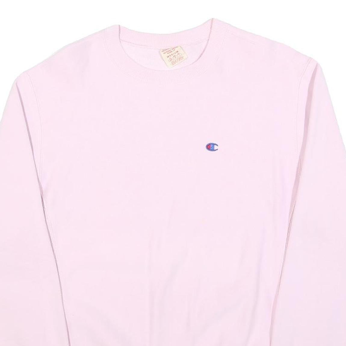 CHAMPION REVERSE WEAVE Womens Pink Crew Neck Sweatshirt M Cotton Blend Casual
