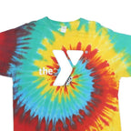 GILDAN Mens Multicolour Tie Dye YMCA Camp Staff Graphic T-Shirt XL Short Sleeve