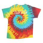 GILDAN Mens Multicolour Tie Dye YMCA Camp Staff Graphic T-Shirt XL Short Sleeve
