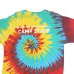 GILDAN Mens Multicolour Tie Dye YMCA Camp Staff Graphic T-Shirt XL Short Sleeve