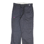 DICKIES Mens Navy Blue Regular Straight Fit Cotton Blend Trousers W34 L37