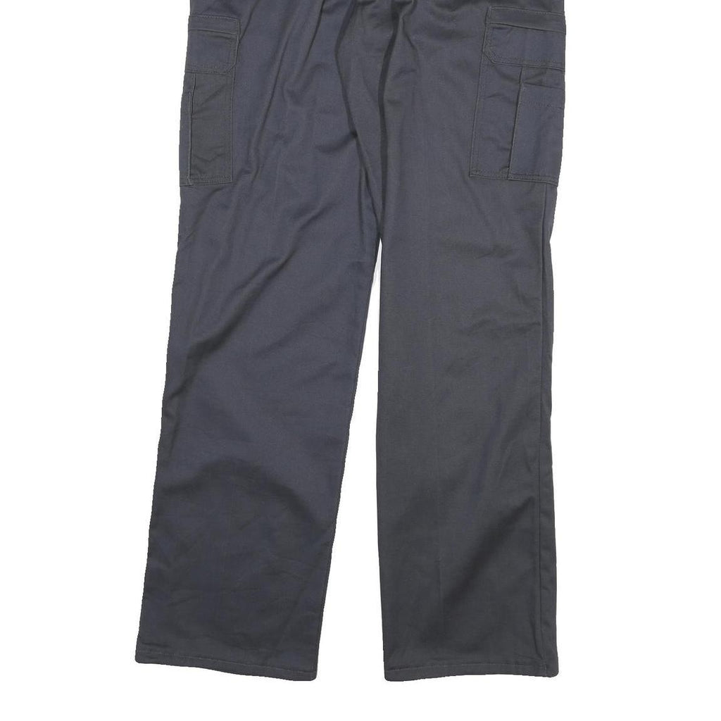 DICKIES Mens Navy Blue Regular Straight Fit Cotton Blend Trousers W34 L37