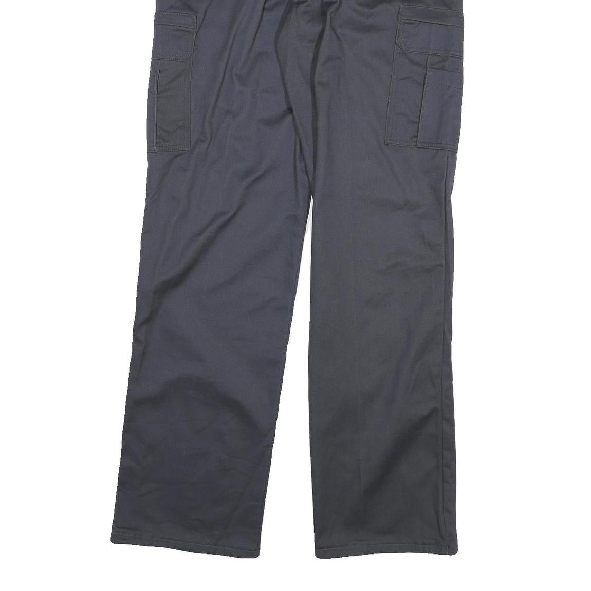 DICKIES Mens Navy Blue Regular Straight Fit Cotton Blend Trousers W34 L37