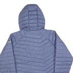 COLUMBIA Womens Blue & Tan Quilted Hooded Jacket XL Polyester Blend Zip Outdoor
