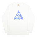 NIKE ACG Mens White Blue Logo Long Sleeve Crew Neck T-Shirt XS Cotton
