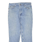 CARHARTT Mens Cotton Blend Regular Light Blue Denim Jeans W38 L32 Workwear Zip