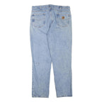 CARHARTT Mens Cotton Blend Regular Light Blue Denim Jeans W38 L32 Workwear Zip