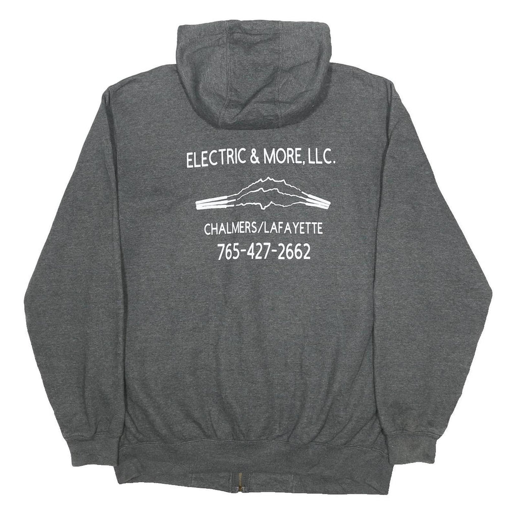 CARHARTT Mens Grey Electric & More LLC Full Zip Hoodie L Workwear Comfortable