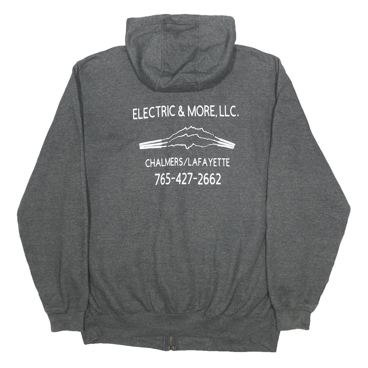 CARHARTT Mens Grey Electric & More LLC Full Zip Hoodie L Workwear Comfortable