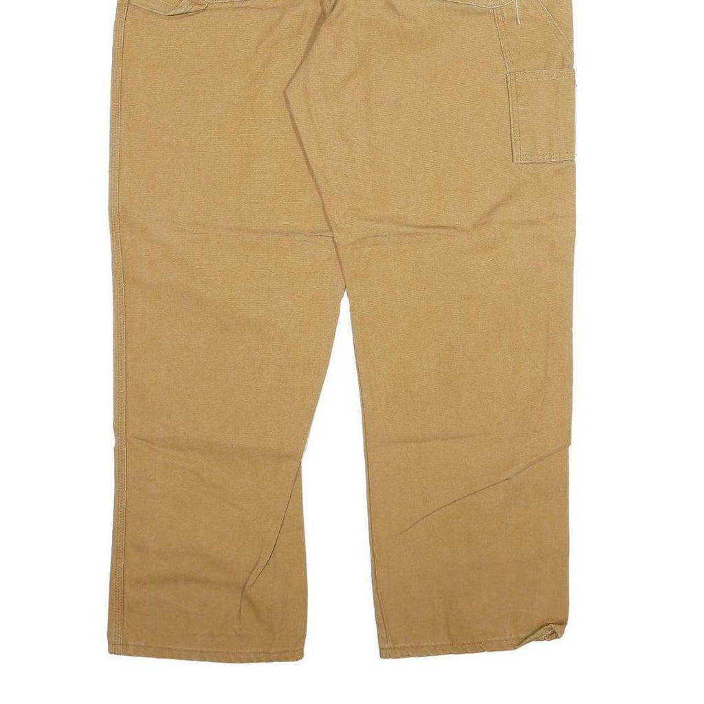 DICKIES Mens Jeans Beige Regular Straight Cotton W40 L32 Workwear Pants Zip