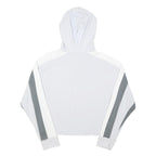 ADIDAS Womens White & Grey Hoodie UK 14 Cotton Blend Casual Pullover