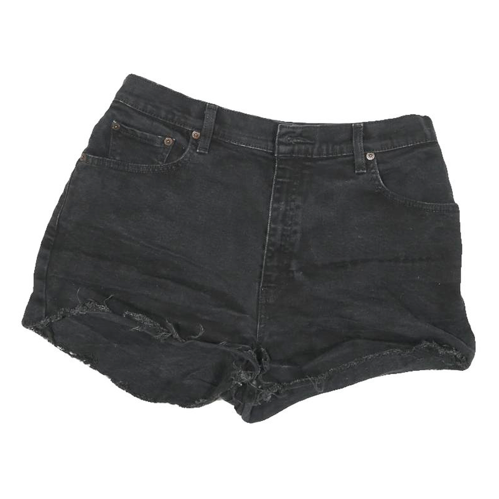 LEVI'S Womens Shorts Black Casual Cotton Blend M W30 Distressed Denim