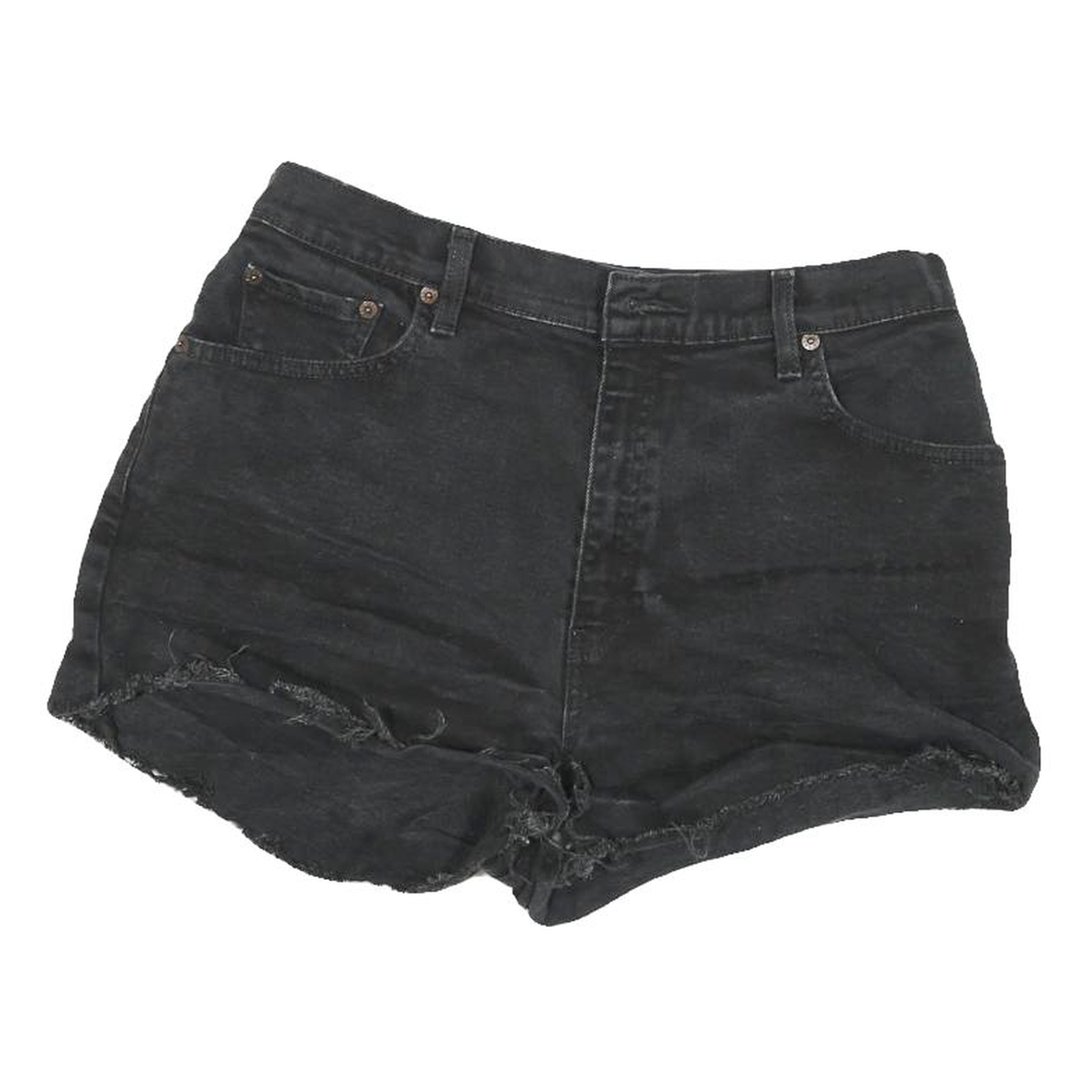 LEVI'S Womens Shorts Black Casual Cotton Blend M W30 Distressed Denim