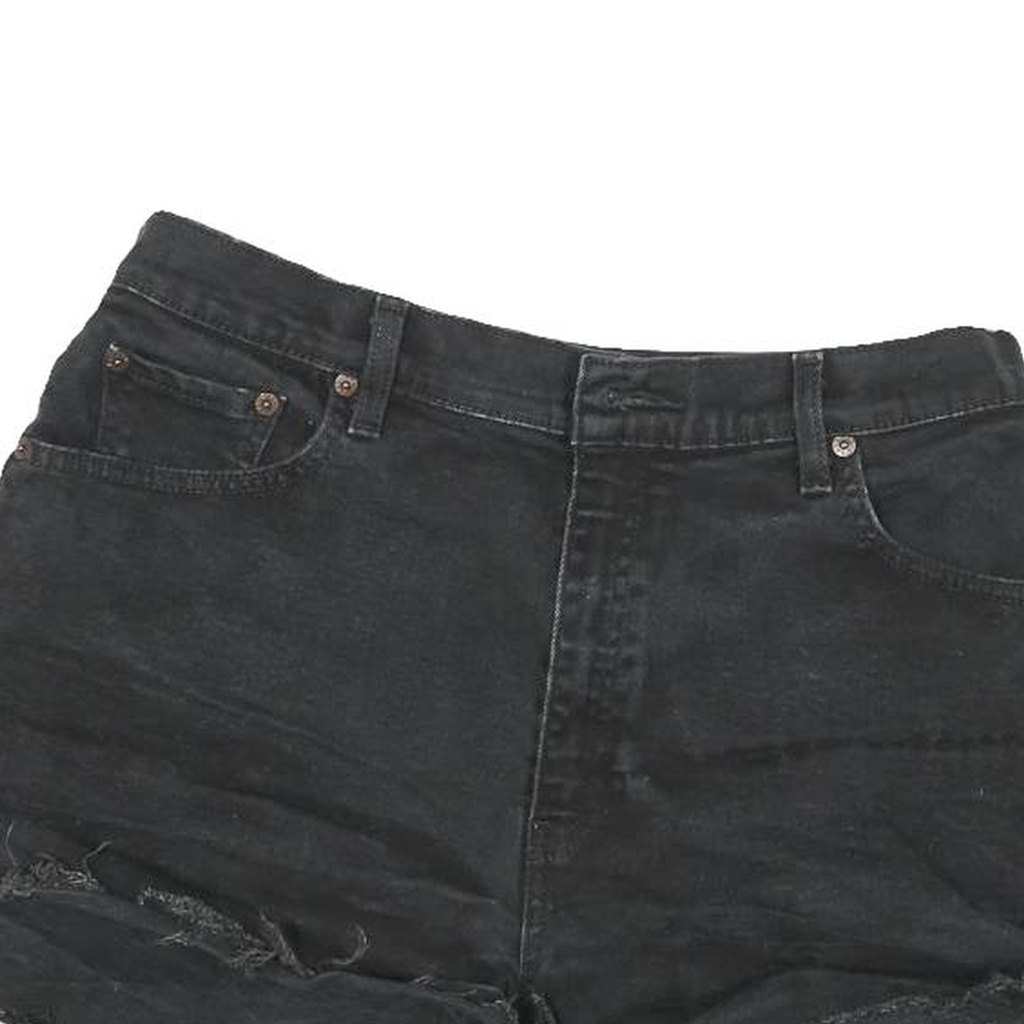 LEVI'S Womens Shorts Black Casual Cotton Blend M W30 Distressed Denim