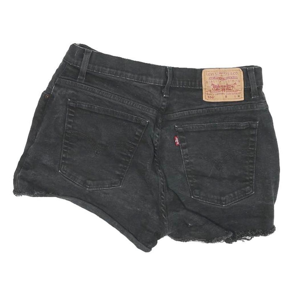 LEVI'S Womens Shorts Black Casual Cotton Blend M W30 Distressed Denim