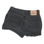 LEVI'S Womens Shorts Black Casual Cotton Blend M W30 Distressed Denim