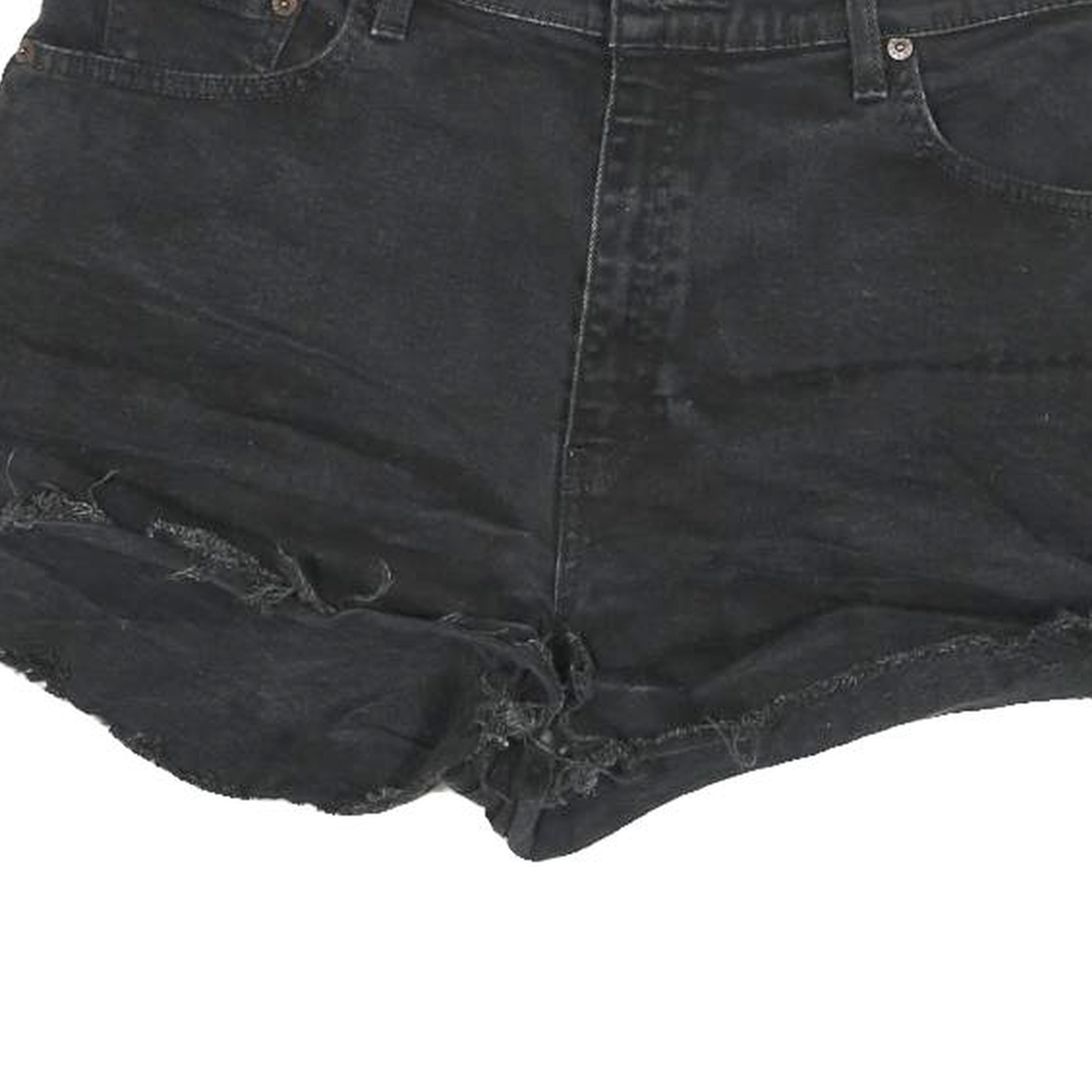 LEVI'S Womens Shorts Black Casual Cotton Blend M W30 Distressed Denim