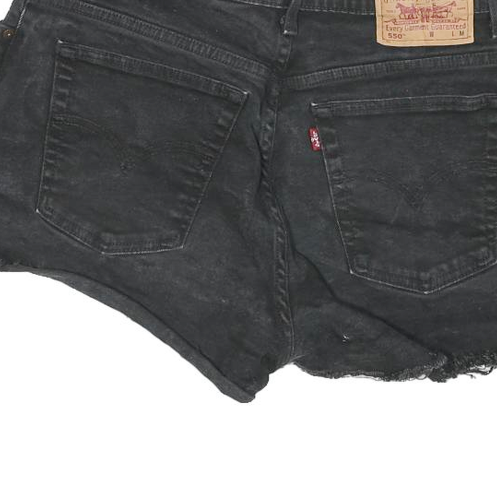 LEVI'S Womens Shorts Black Casual Cotton Blend M W30 Distressed Denim