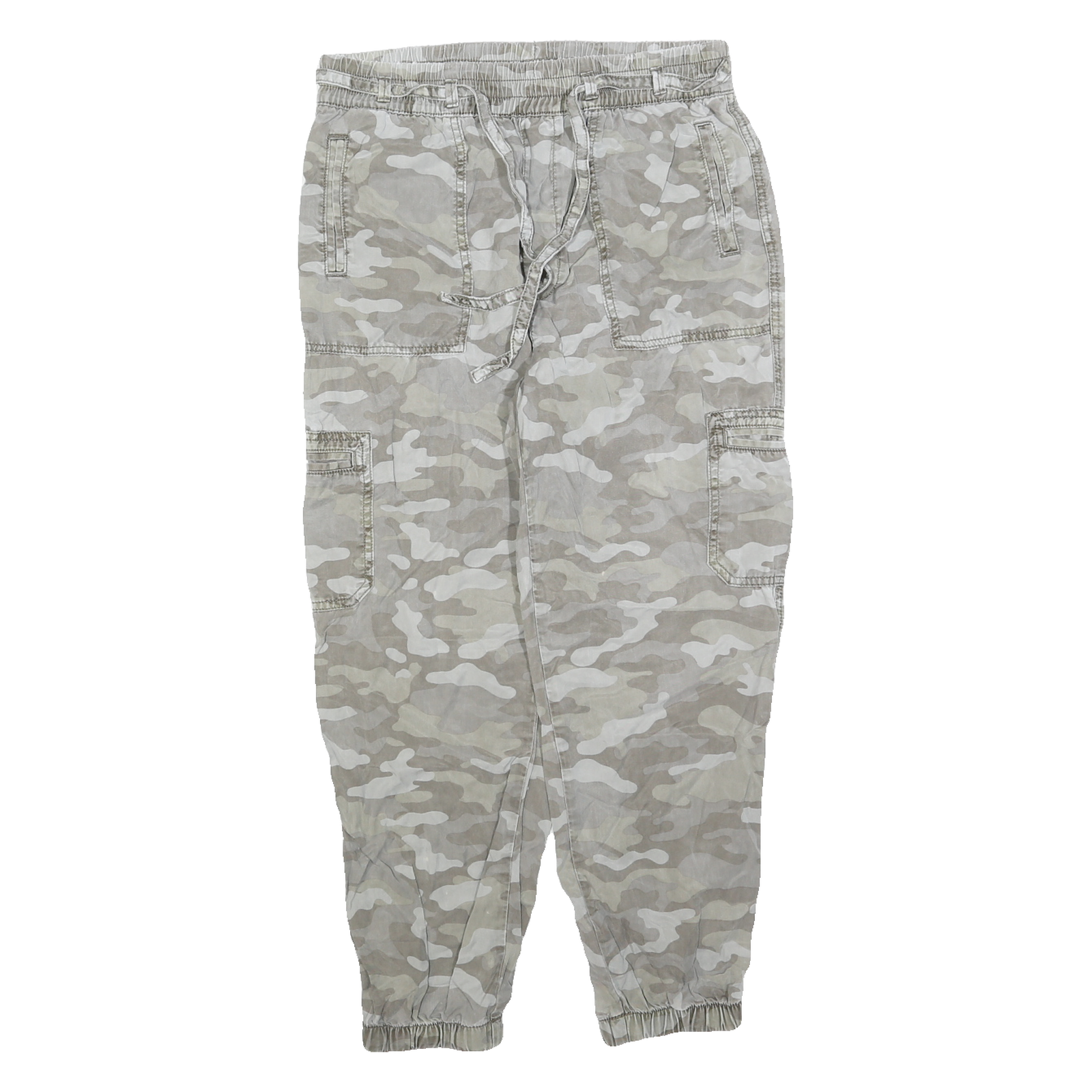 AMERICAN EAGLE Mens Cotton Blend Beige Camouflage Relaxed Cargo Trousers W30 L25