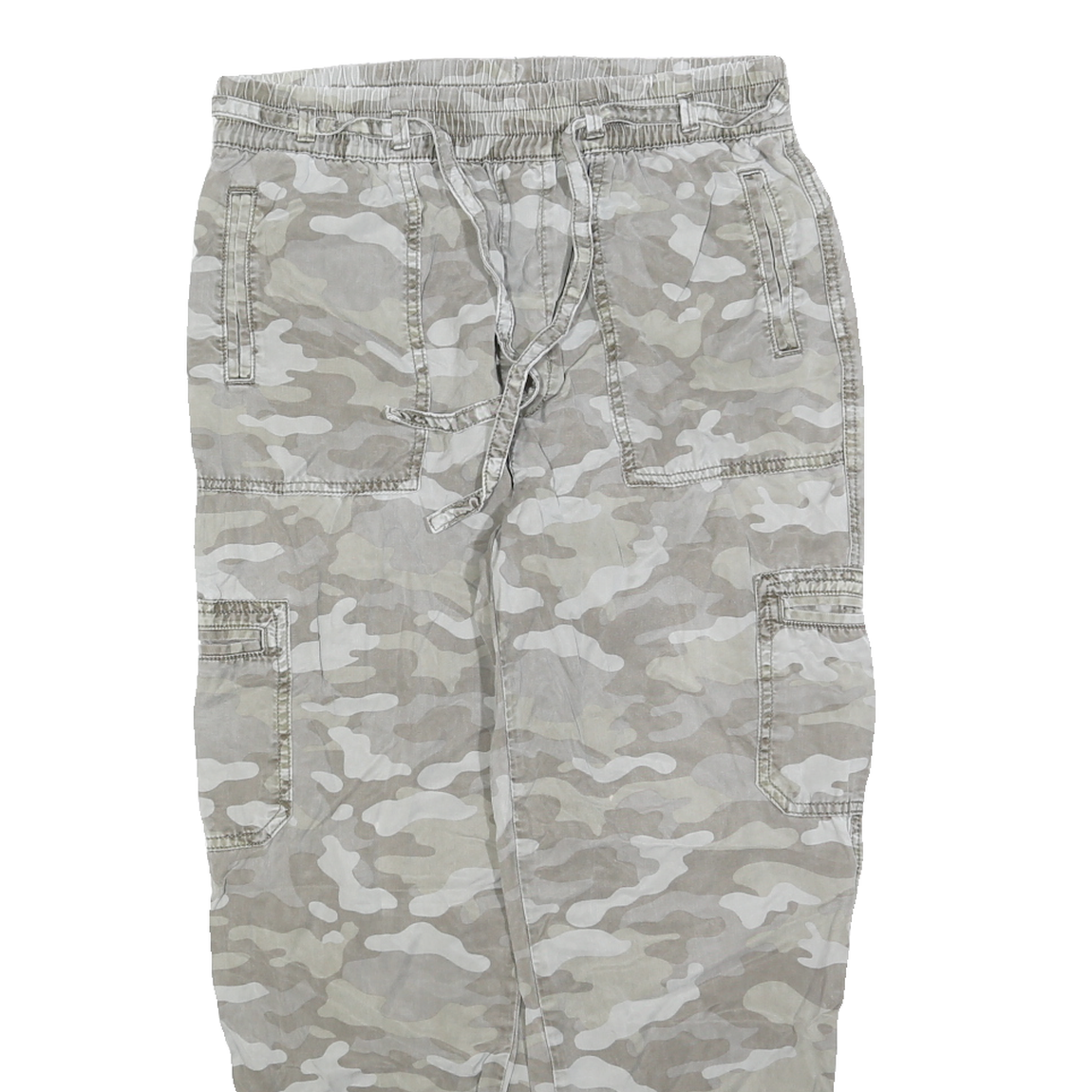 AMERICAN EAGLE Mens Cotton Blend Beige Camouflage Relaxed Cargo Trousers W30 L25