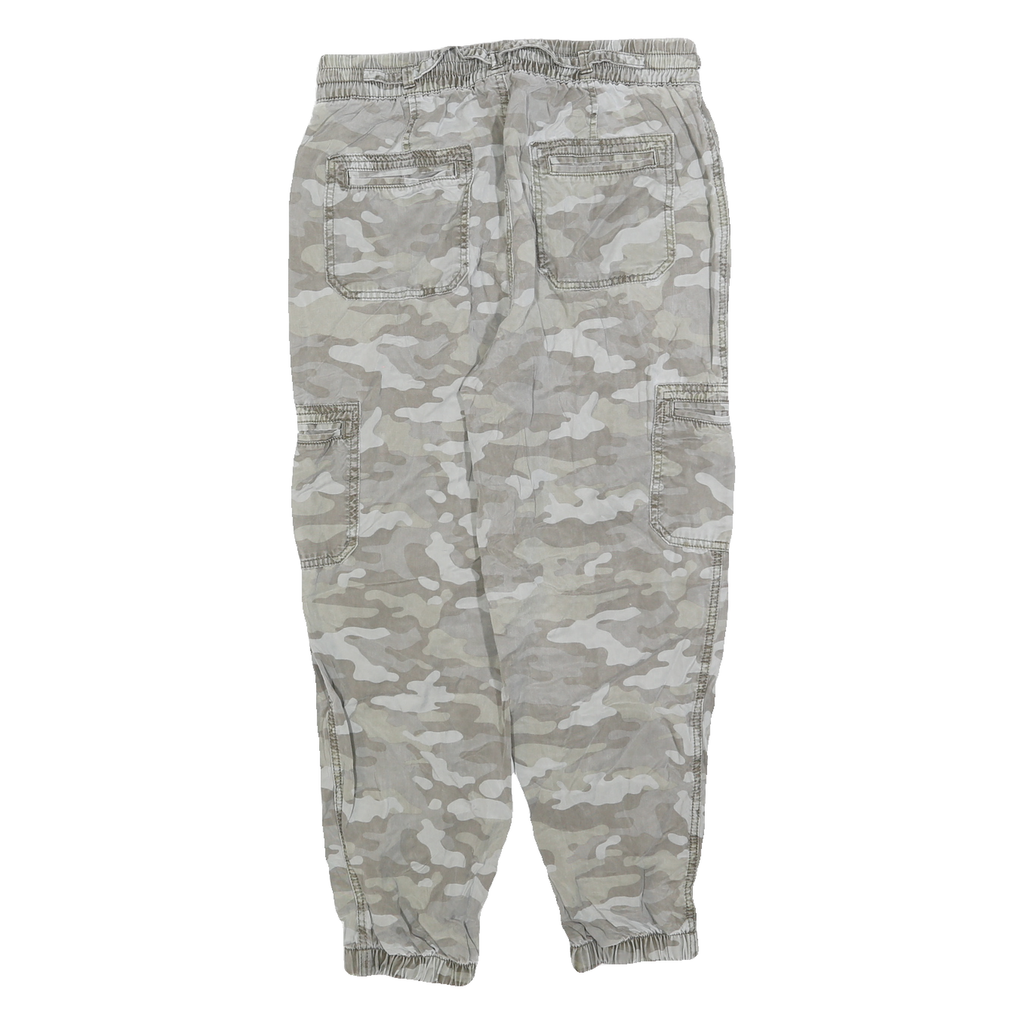 AMERICAN EAGLE Mens Cotton Blend Beige Camouflage Relaxed Cargo Trousers W30 L25
