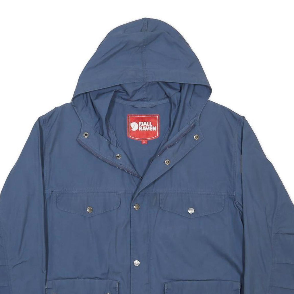 FJALLRAVEN Womens Blue Outdoor Jacket XL Polyester Blend Zip Hooded Plain