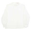 CHAUS Frill Womens Shirt Cream Collared Long Sleeve 90s L