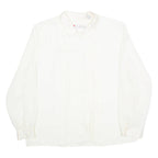 CHAUS Frill Womens Shirt Cream Collared Long Sleeve 90s L