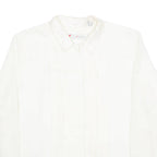 CHAUS Frill Womens Shirt Cream Collared Long Sleeve 90s L