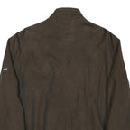 PIERRE CARDIN Mens Brown Classic Jacket L Polyester Blend Plain Zip Long Sleeve