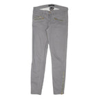 JUICY COUTURE Womens Cotton Blend Grey Regular Skinny Trousers W32 L30 Gold