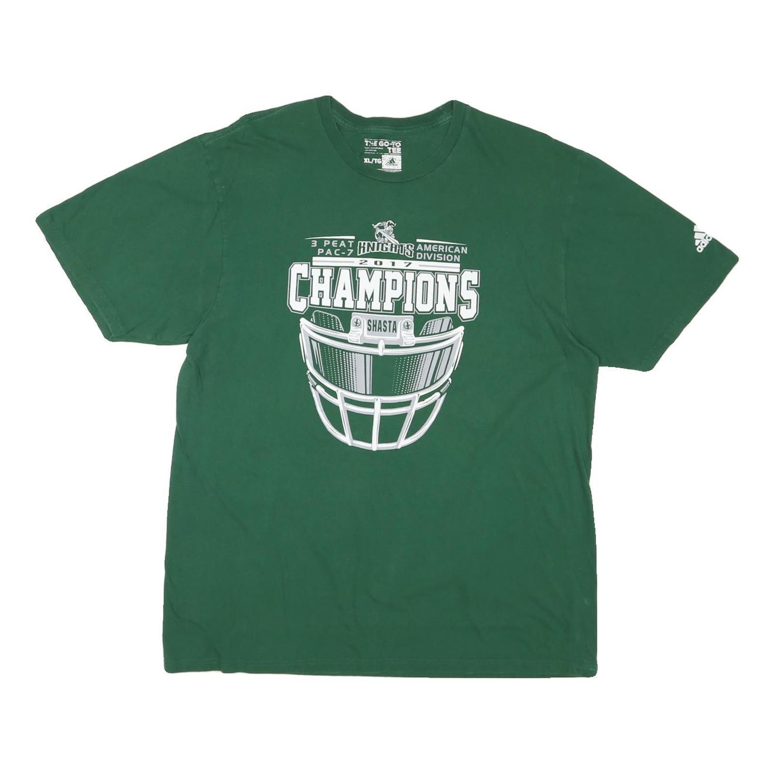 ADIDAS Mens Green 2017 Champions Graphic T-Shirt XL Short Sleeve Crew Neck