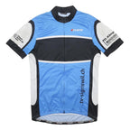 CUORE Mens Blue Black White Cycling Jersey L Short Sleeve Zip Front Sports