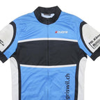 CUORE Mens Blue Black White Cycling Jersey L Short Sleeve Zip Front Sports