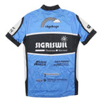 CUORE Mens Blue Black White Cycling Jersey L Short Sleeve Zip Front Sports