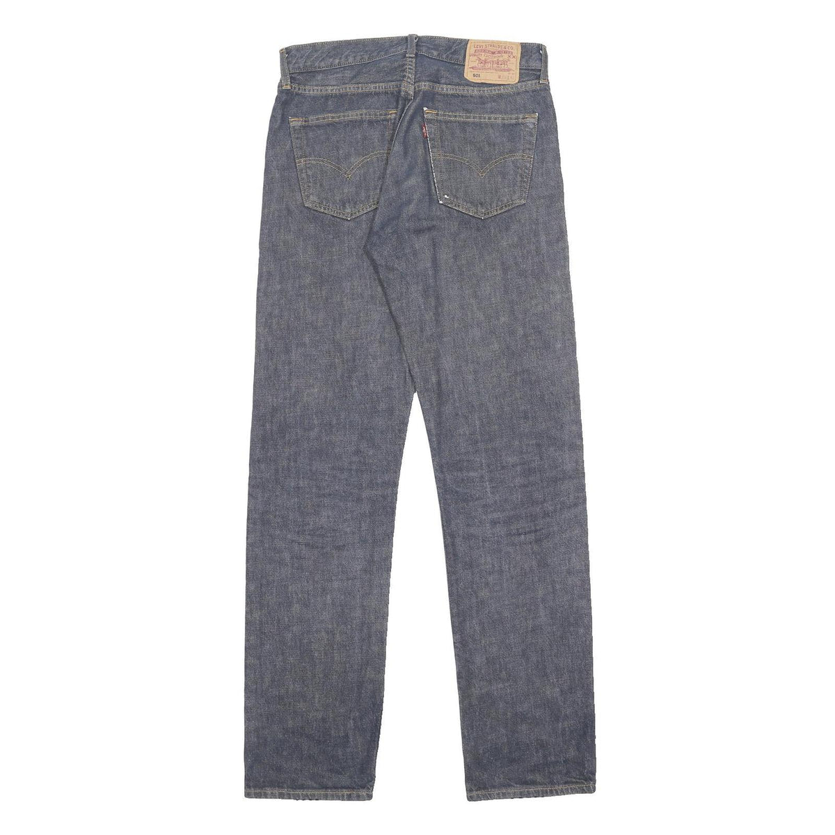 LEVI'S 501 Mens Jeans Blue Regular Straight Denim Raw W32 L34 Button Closure